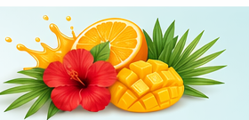 Tropical fruit decoration