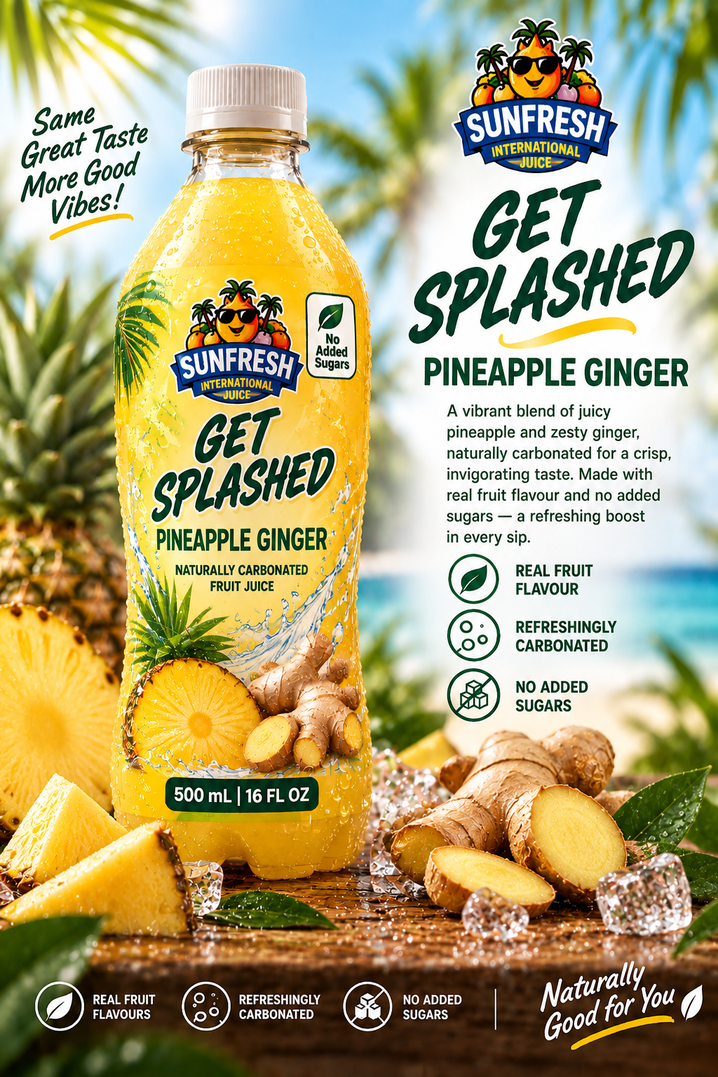 Sunfresh Pineapple Ginger 16oz Bottle